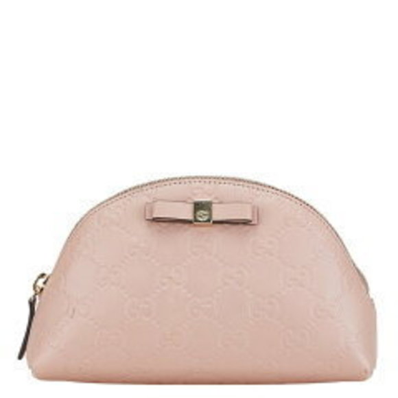 Gucci pink ssima pouch accessory makeup leather - Picture 1 of 4